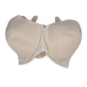 Breezies Sz 36G Floral Stripe Seamless Underwire T-Shirt Bra Beige A478501